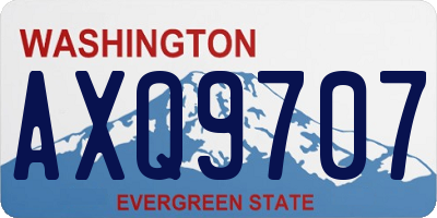 WA license plate AXQ9707