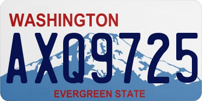 WA license plate AXQ9725