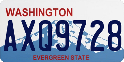 WA license plate AXQ9728