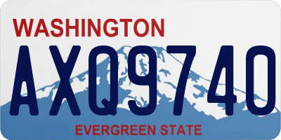 WA license plate AXQ9740