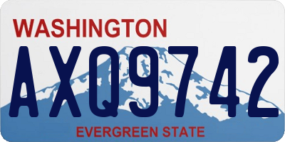 WA license plate AXQ9742
