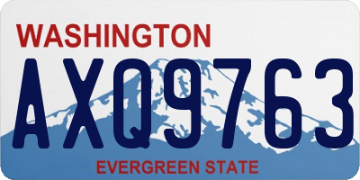 WA license plate AXQ9763