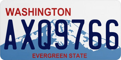 WA license plate AXQ9766