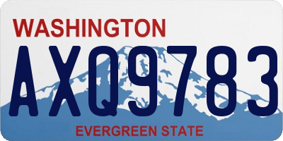 WA license plate AXQ9783