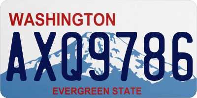 WA license plate AXQ9786