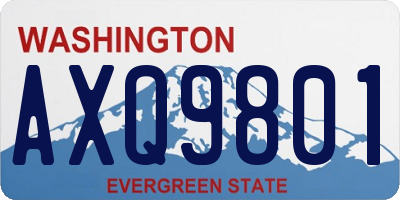 WA license plate AXQ9801