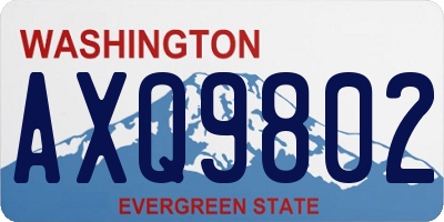 WA license plate AXQ9802