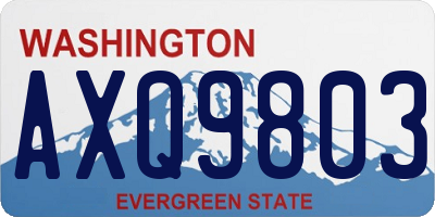 WA license plate AXQ9803