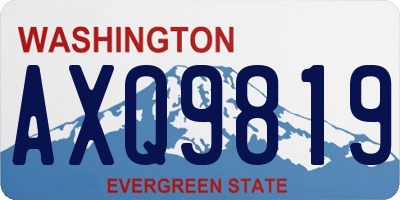 WA license plate AXQ9819