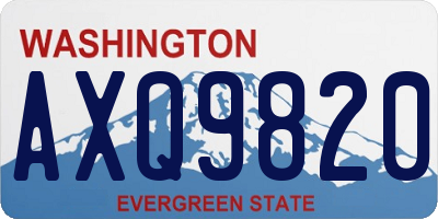 WA license plate AXQ9820