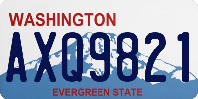 WA license plate AXQ9821