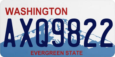 WA license plate AXQ9822