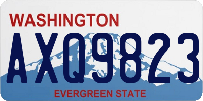 WA license plate AXQ9823