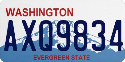 WA license plate AXQ9834