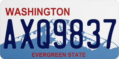 WA license plate AXQ9837