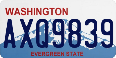 WA license plate AXQ9839