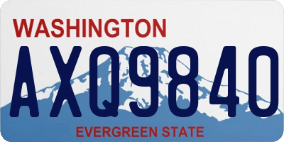 WA license plate AXQ9840
