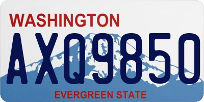 WA license plate AXQ9850