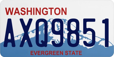 WA license plate AXQ9851