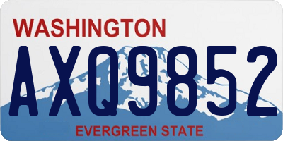 WA license plate AXQ9852