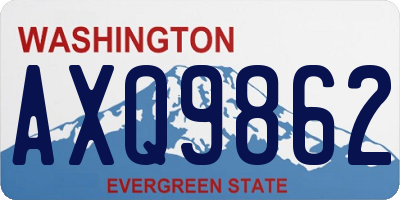 WA license plate AXQ9862