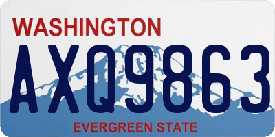 WA license plate AXQ9863