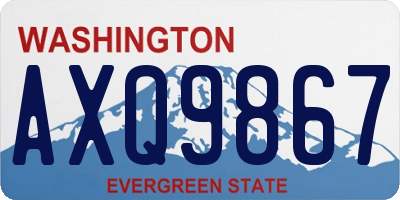 WA license plate AXQ9867