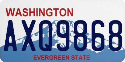 WA license plate AXQ9868