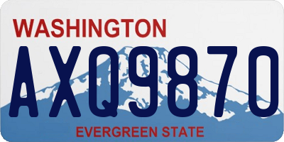 WA license plate AXQ9870