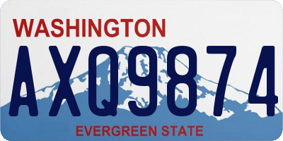 WA license plate AXQ9874