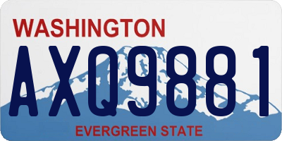 WA license plate AXQ9881