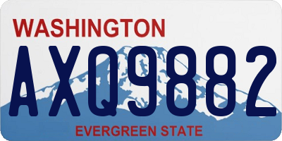 WA license plate AXQ9882