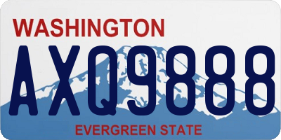 WA license plate AXQ9888