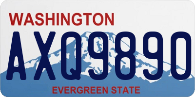 WA license plate AXQ9890