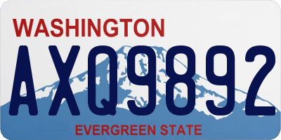 WA license plate AXQ9892