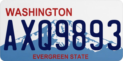 WA license plate AXQ9893