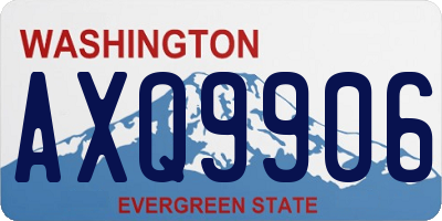 WA license plate AXQ9906