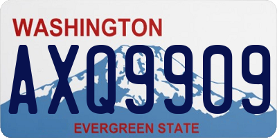 WA license plate AXQ9909