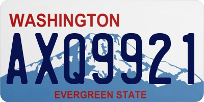 WA license plate AXQ9921