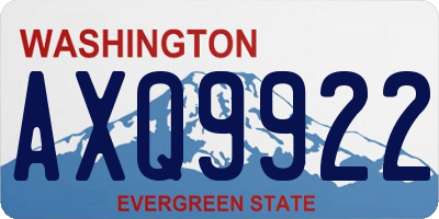 WA license plate AXQ9922