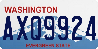 WA license plate AXQ9924
