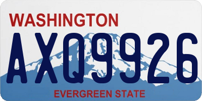 WA license plate AXQ9926