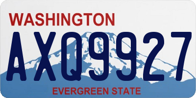 WA license plate AXQ9927