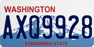 WA license plate AXQ9928