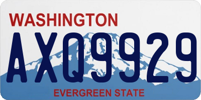 WA license plate AXQ9929