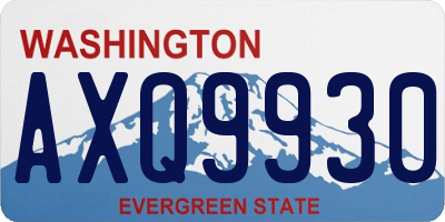 WA license plate AXQ9930