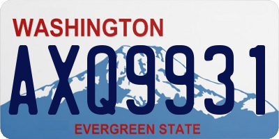 WA license plate AXQ9931
