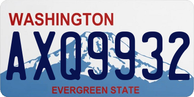 WA license plate AXQ9932
