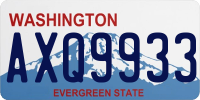 WA license plate AXQ9933