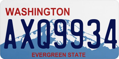 WA license plate AXQ9934